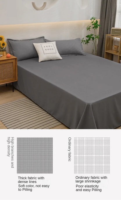 Drap Plat Doux Uni pour Lit Double - Confort et Élégance