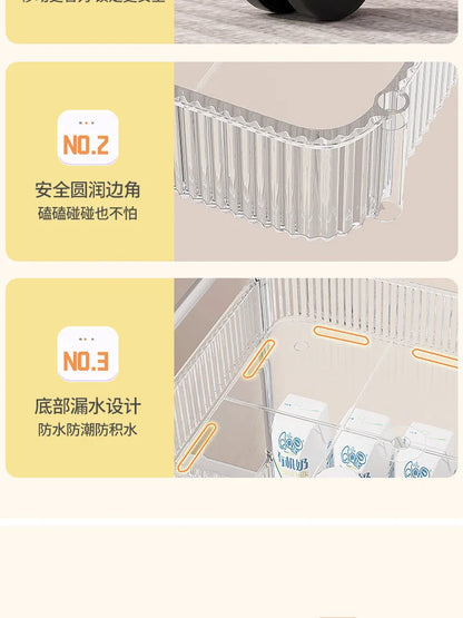 Chariot de Rangement Transparent 2/3/4 Niveaux - Étagère à Snacks Luxe