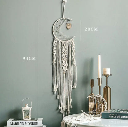 Attrape-rêves en macramé Boho - Décoration murale pour bébé