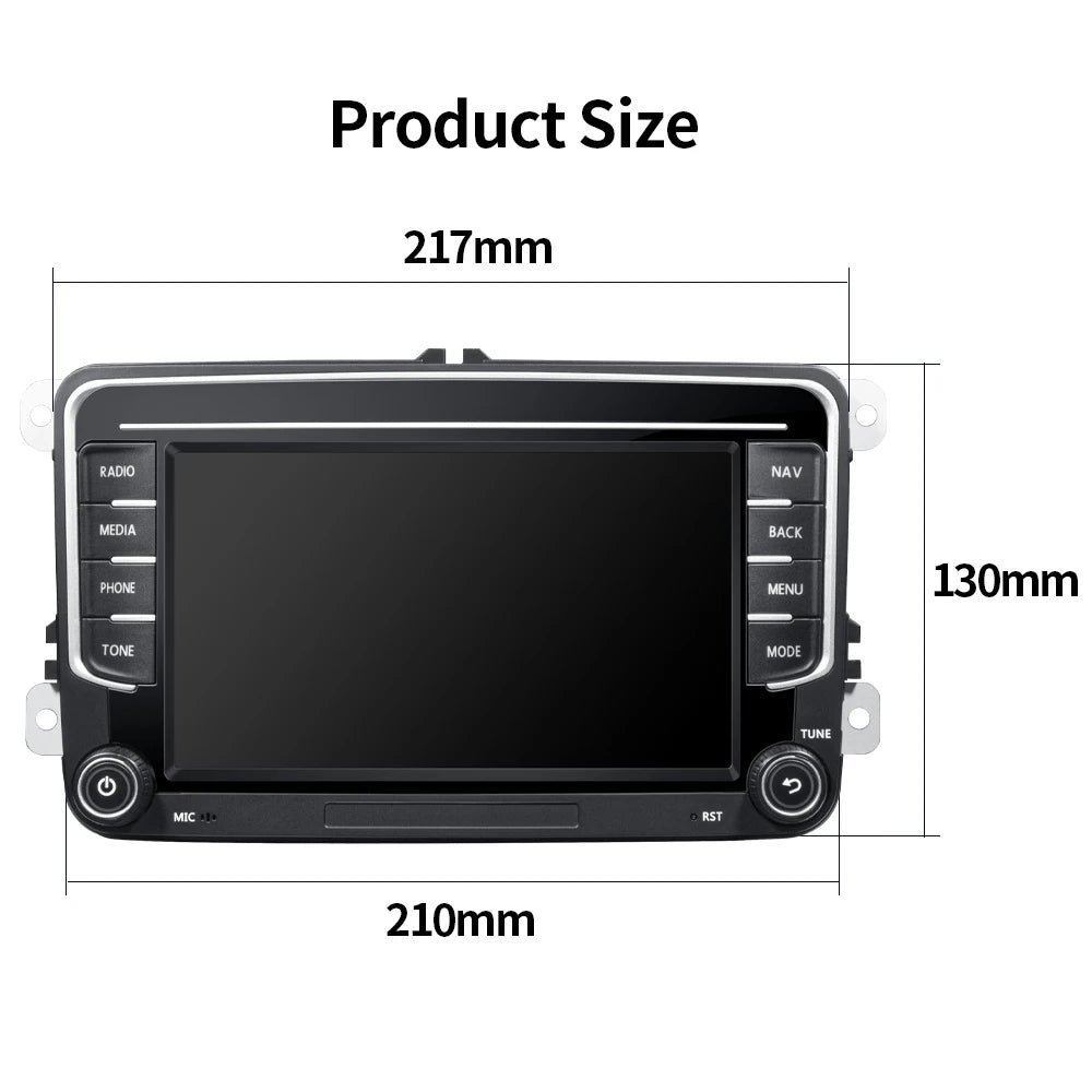 Autoradio GPS Android 13 pour VW, Skoda, Golf, Passat - 2Din