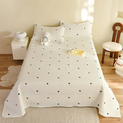 Ensemble Couvre-lit Matelassé Chic en Coton - 3 Pièces avec Taies