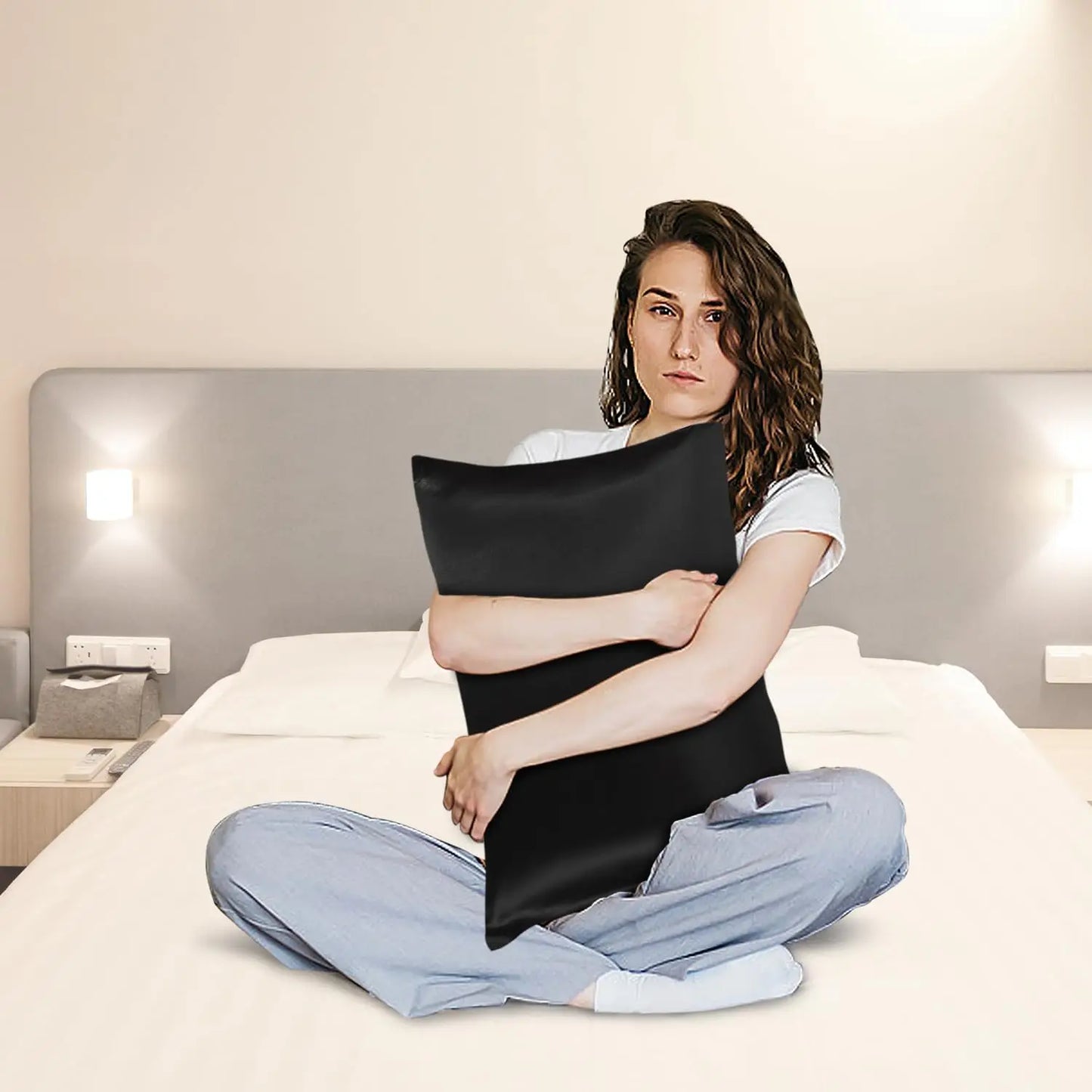 Taie d'oreiller en satin doux pour cheveux et peau - Standard, 2 pièces