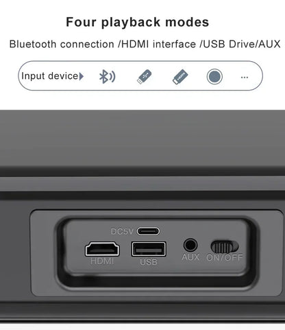 Barre de son 9D avec caisson de basses, Bluetooth & HDMI