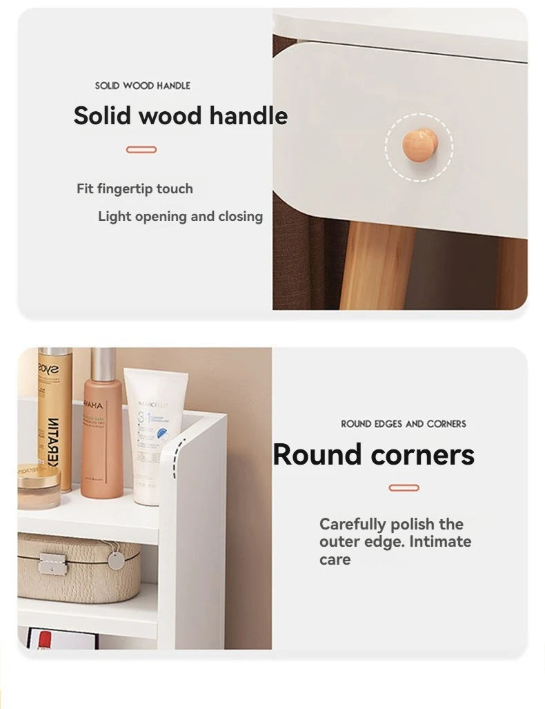 Coiffeuse moderne avec miroir et rangement, petite et élégante