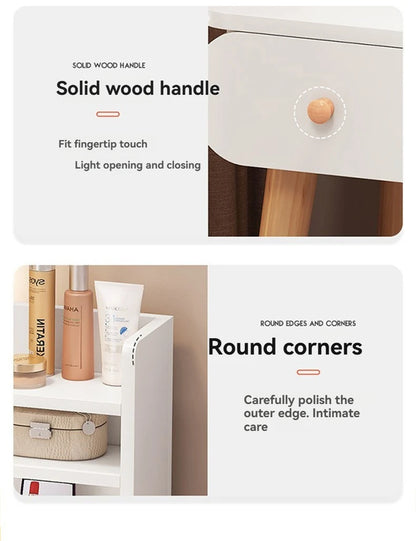 Coiffeuse moderne avec miroir et rangement, petite et élégante