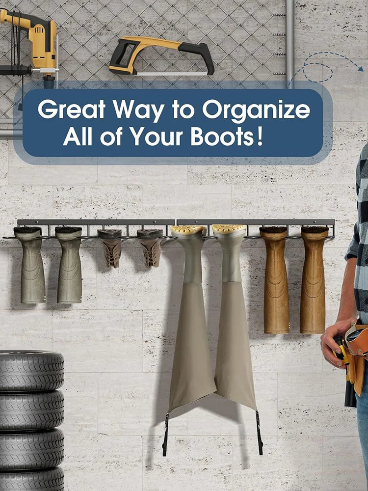 Porte-bottes mural en métal pour 4 paires - Organisateur élégant