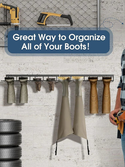 Porte-bottes mural en métal pour 4 paires - Organisateur élégant