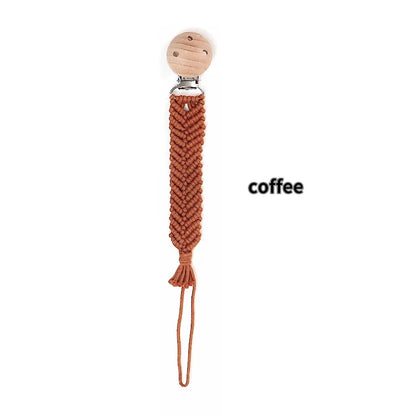 Porte-tétine en macramé et chanvre pour bébé - Tétine en coton artisanale