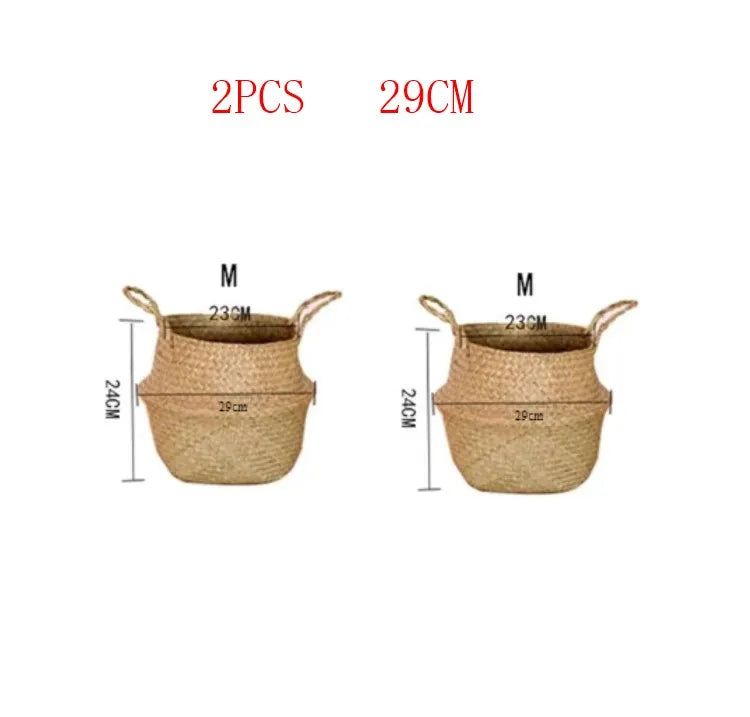 Pot de Fleurs en Rotin WF1015 - Rangement Élégant pour Vêtements