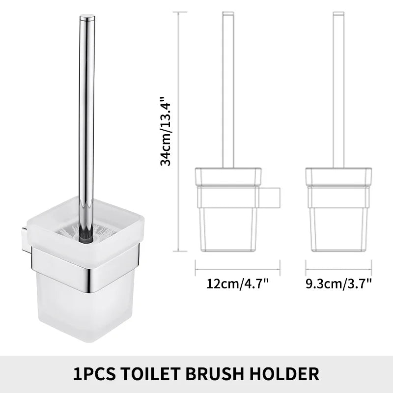Accessoires de Salle de Bain en Acier Inoxydable - Set Étagère & Crochets