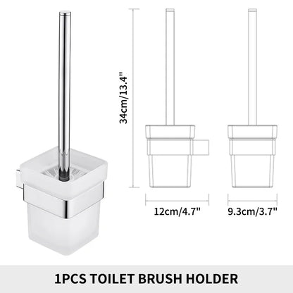 Accessoires de Salle de Bain en Acier Inoxydable - Set Étagère & Crochets