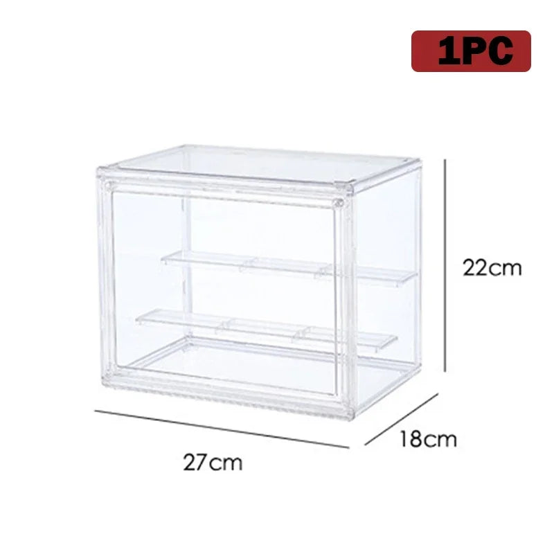 Boîte de rangement acrylique transparente pour figurines et maquillage