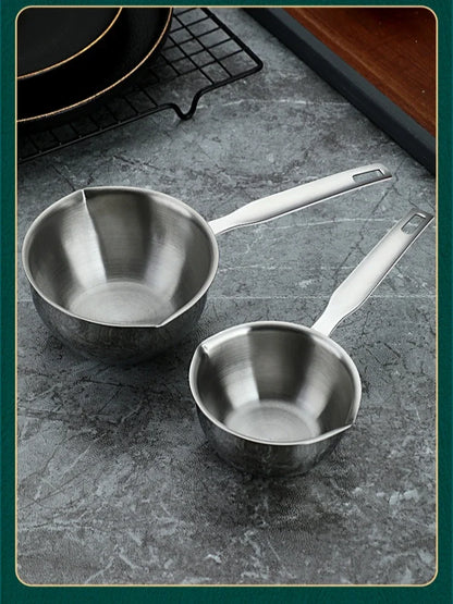 Marmite en inox avec manche en bois - Casserole épaisse 1PC