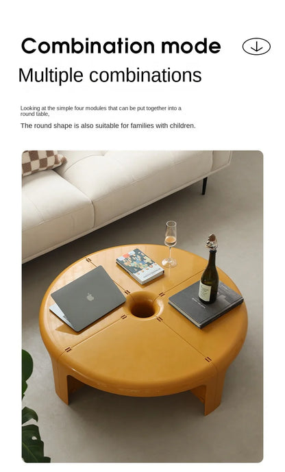 Table Basse Circulaire Nordique Créative – Design Modulable 2025
