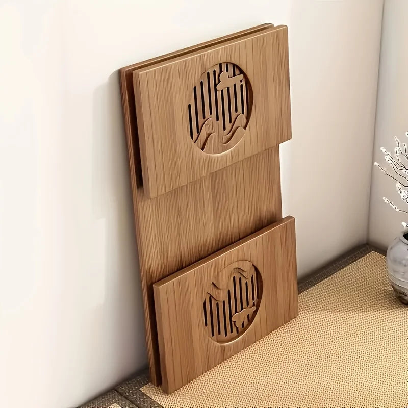 Table pliante en bambou – Style japonais, idéale pour chambre et bureau