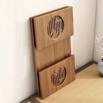 Table pliante en bambou – Style japonais, idéale pour chambre et bureau