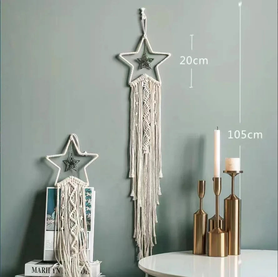 Attrape-rêves en macramé Boho - Décoration murale pour bébé