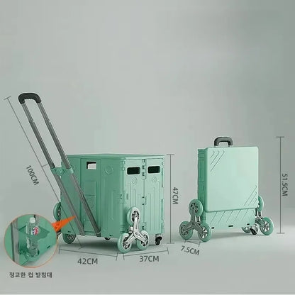 Chariot de courses pliable avec sacs – Idéal pour épicerie et pique-nique