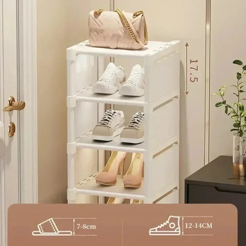 Étagère à chaussures empilable en angle, gain de place et pratique