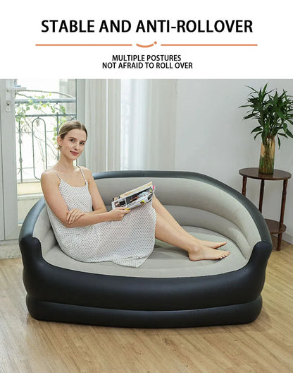 Canapé gonflable portable d'extérieur pliant pour camping - Double incliné