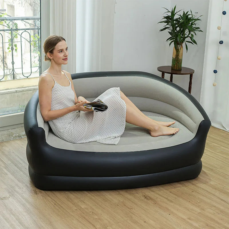 Canapé gonflable portable d'extérieur pliant pour camping - Double incliné