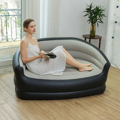 Canapé gonflable portable d'extérieur pliant pour camping - Double incliné