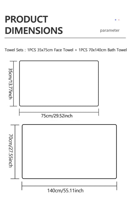 Serviettes épaisses et douces pour sport à domicile - Ensemble complet
