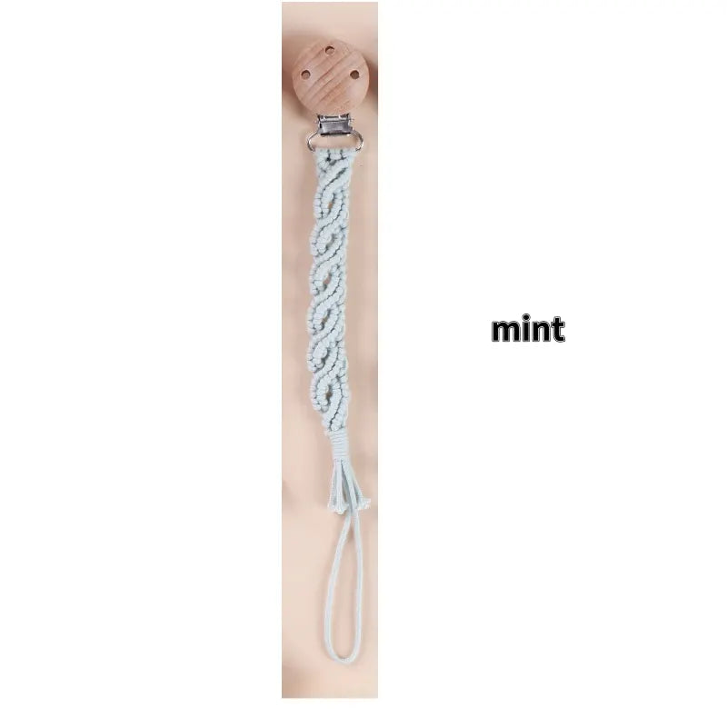 Porte-tétine en macramé et chanvre pour bébé - Tétine en coton artisanale