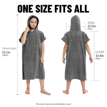 Robe de bain enfants avec capuche - Poncho de plage absorbant