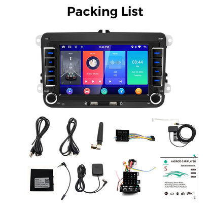 Autoradio Android 7" GPS Carplay pour VW, Seat, Audi - 2Din