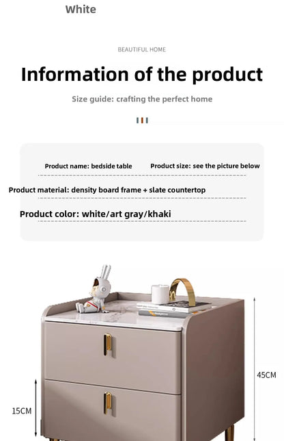 Table de chevet multifonctionnelle avec 3 tiroirs pour chambre