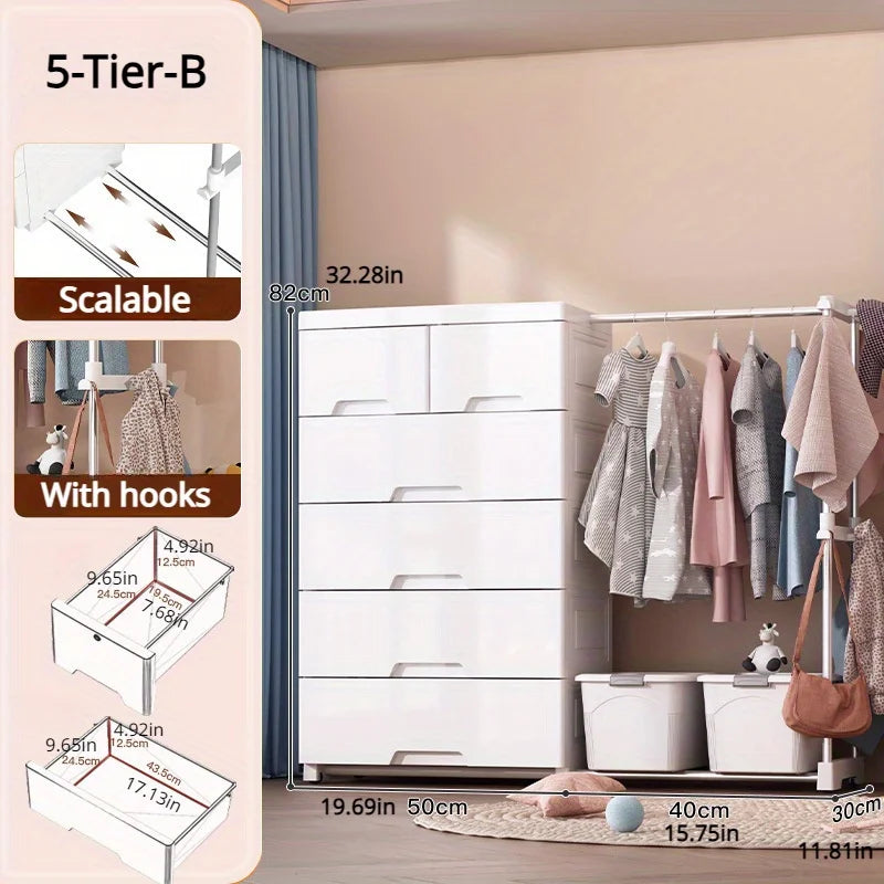 Armoire blanche extensible 5/6 niveaux - Rangement chambre et dortoir