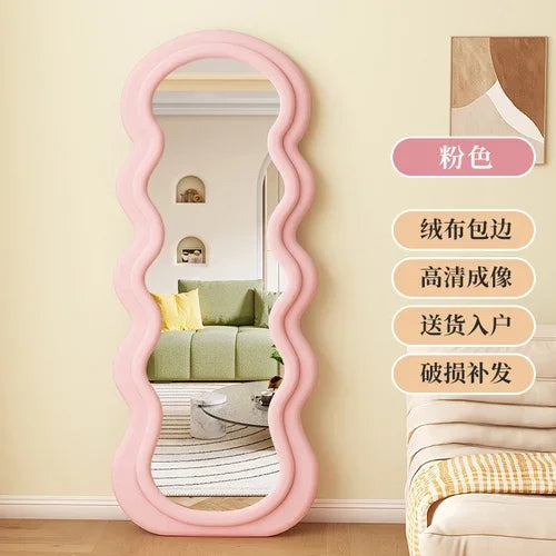 Miroir ondulé pleine longueur, design nordique luxe, livraison gratuite