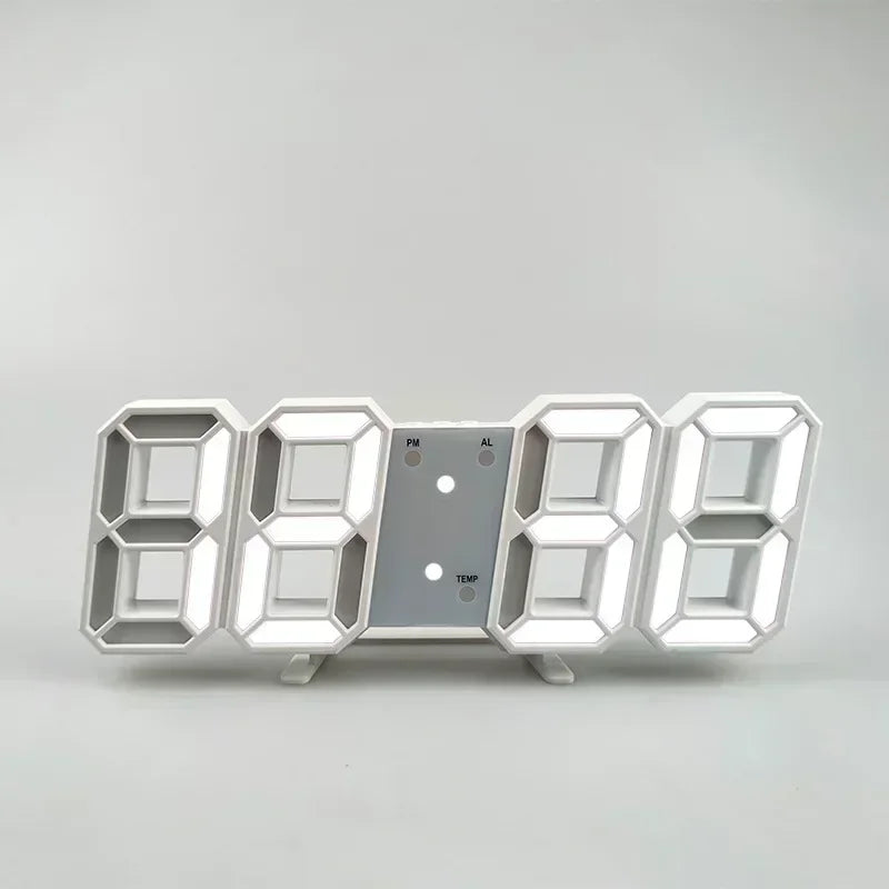Réveil numérique LED 3D : Horloge murale avec date et température