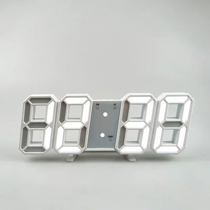 Réveil numérique LED 3D : Horloge murale avec date et température