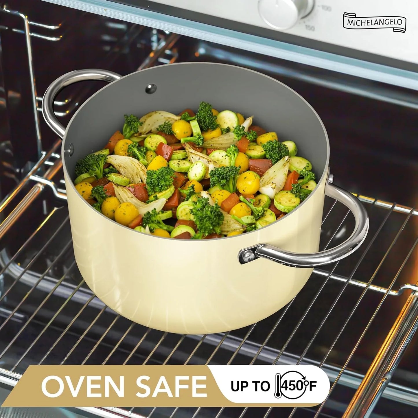 Marmite antiadhésive Michelangelo 6L avec couvercle - Compatible Induction