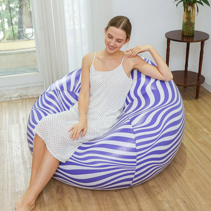 Canapé gonflable inclinable et pliable pour extérieur - Confort rayé