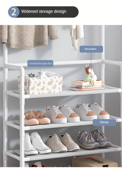 Porte-manteau et étagère de rangement pour chaussures et accessoires