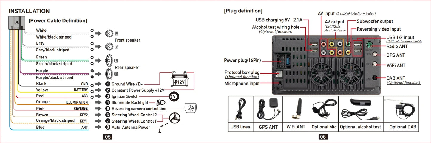 Autoradio Android 7" GPS Carplay pour VW, Seat, Audi - 2Din