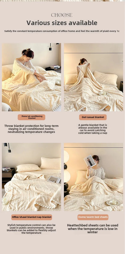 Couverture King Size à Carreaux - Chaude et Confortable pour Canapé
