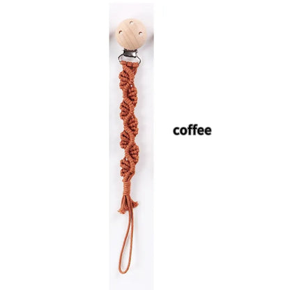 Porte-tétine en macramé et chanvre pour bébé - Tétine en coton artisanale