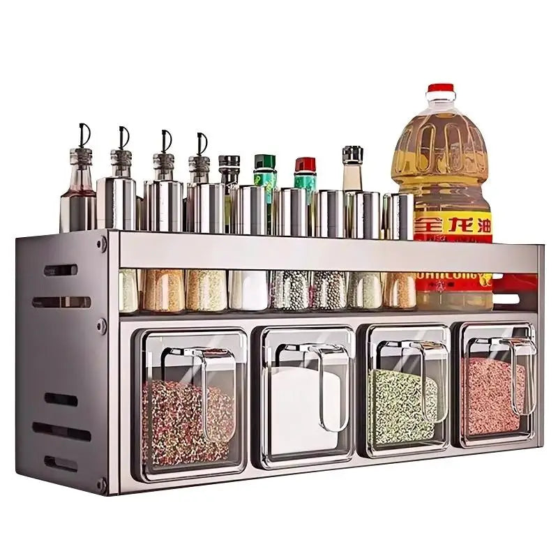Etagère d'assaisonnement murale sans perçage, pratique et design