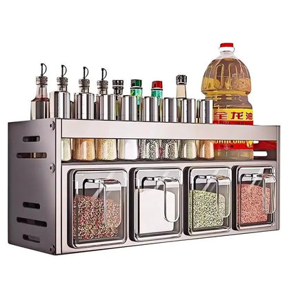 Etagère d'assaisonnement murale sans perçage, pratique et design