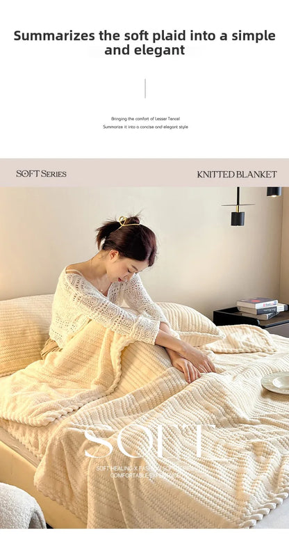 Couverture King Size à Carreaux - Chaude et Confortable pour Canapé