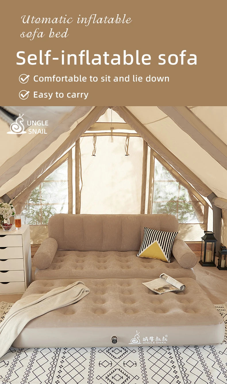 Canapé Gonflable Automatique & Tente de Camping Portable – Oncle Escargot