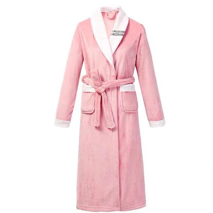 Robe de Nuit en Molleton Corail pour Couples - Peignoirs Douillets