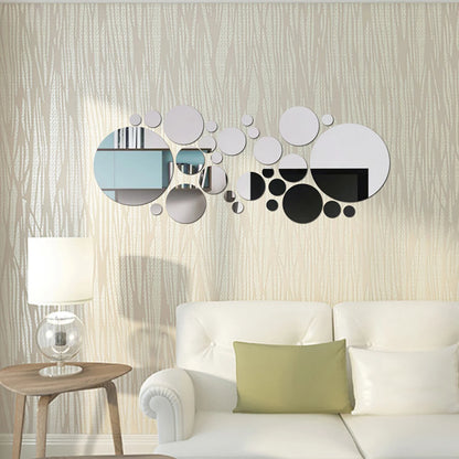 Miroir mural acrylique 3D rond - Décoration DIY pour chambre et salle de bains