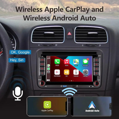Autoradio Android 7" GPS Carplay pour VW, Seat, Audi - 2Din