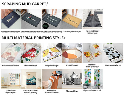 Ensemble de 3 Tapis Monochromes Doux et Absorbants - Motif Pierre