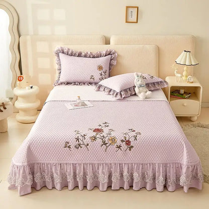 Ensemble de couvre-lit d'été brodé chic - léger et doux, 1 à 3 pièces